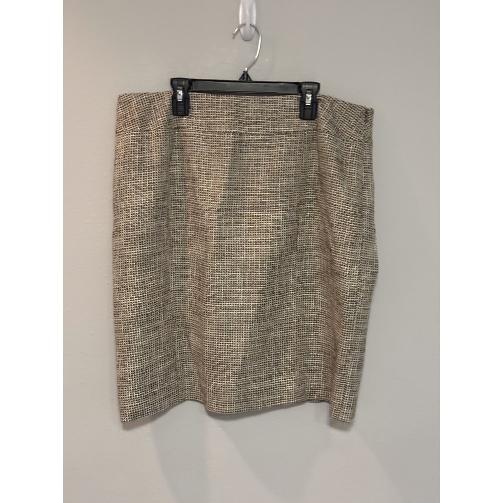 Lafayette 148 New York‎ Pencil Skirt Women's Size 14 Tweed Pattern Side Zip - Picture 2 of 9